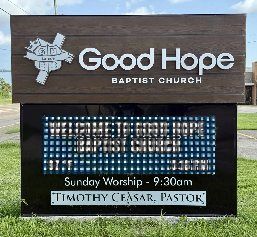 Good Hope Baptist Church roadside sign